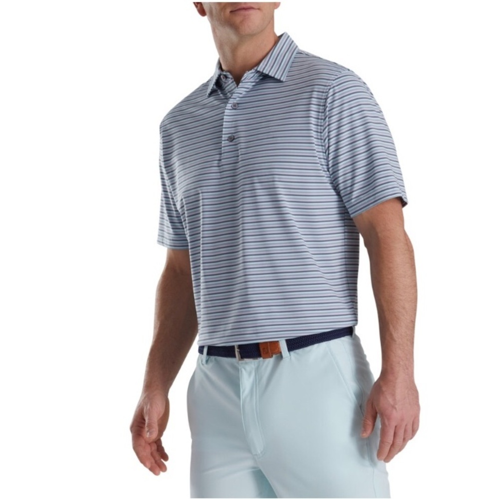 FootJoy Blue and White Performance Polo Shirt 2XL